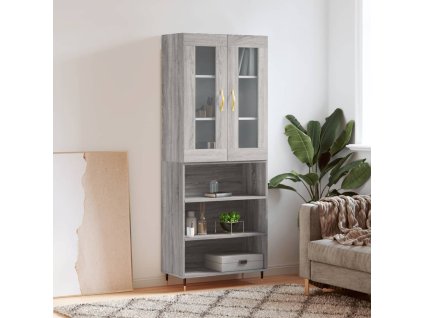 Skříň highboard šedá sonoma 69,5 x 34 x 180 cm kompozitní dřevo 3198711
