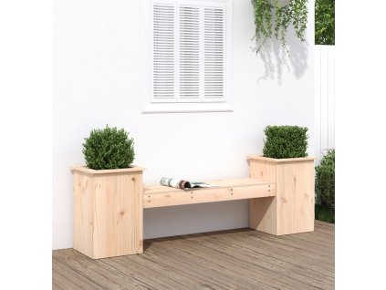 Lavice s truhlíky 184,5 x 39,5 x 56,5 cm masivní borové dřevo 825170