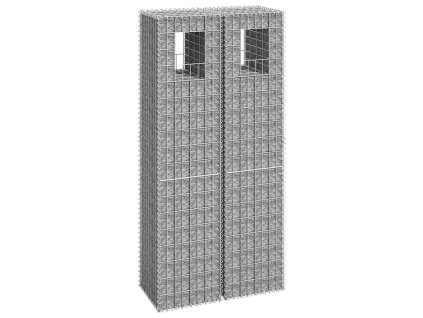 Gabionové sloupky 2 ks 40 x 40 x 180 cm železo 151265