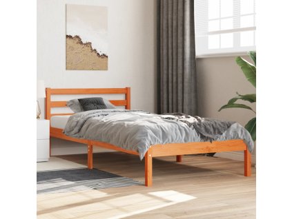 Postel bez matrace voskově hnědá 90 x 200 cm masivní borovice 844142