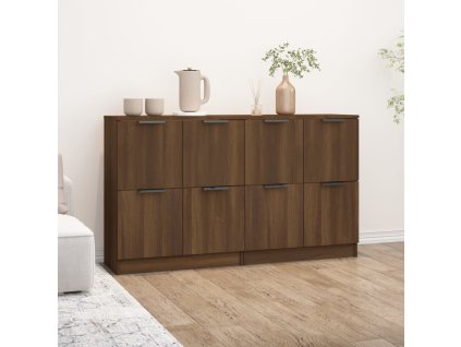 Příborníky 2 ks hnědý dub 60 x 30 x 70 cm kompozitní dřevo 3115811