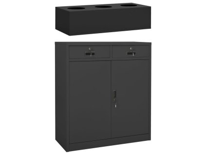 Kancelářská skříň s květináčem antracitová 90x40x125 cm ocel 3095271
