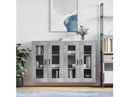 Nástěnné skříňky 2 ks betonově šedé kompozitní dřevo 3197941