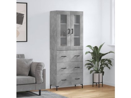 Skříň highboard betonově šedá 69,5x34x180 cm kompozitní dřevo 3198405
