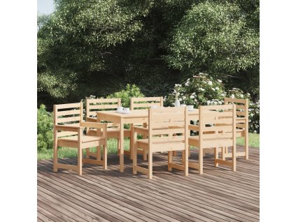 7dílný zahradní jídelní set masivní borové dřevo 3154713