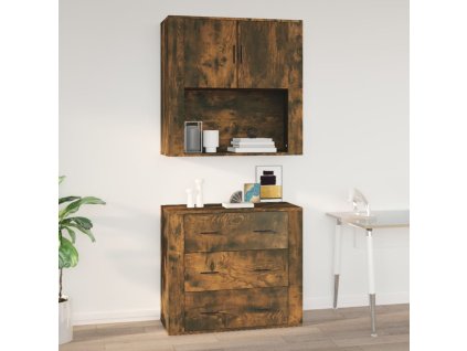 Nástěnná skříňka kouřový dub 80x33x80 cm kompozitní dřevo 816589