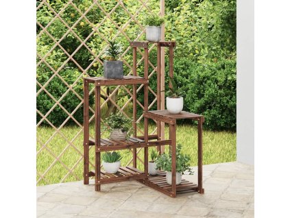 Stojan na květiny 62,5 x 61,5 x 101,5 cm masivní jedlové dřevo 362883