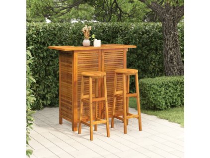 3dílný zahradní barový set masivní akáciové dřevo 3116000