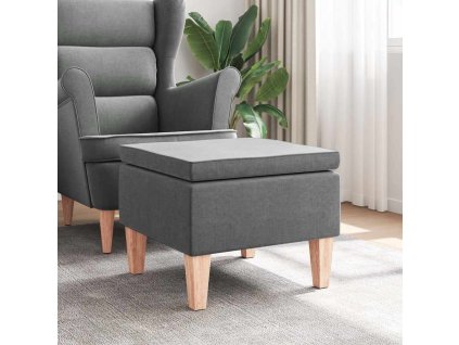 Stolička s dřevěnými nohami tmavě šedá textil 329426