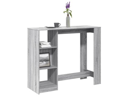 Barový stůl s policí šedý sonoma 124 x 46 x 103,5 cm kompozit 854396