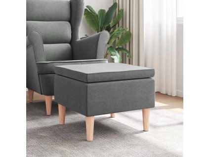 Stolička s dřevěnými nohami tmavě šedá textil 329447