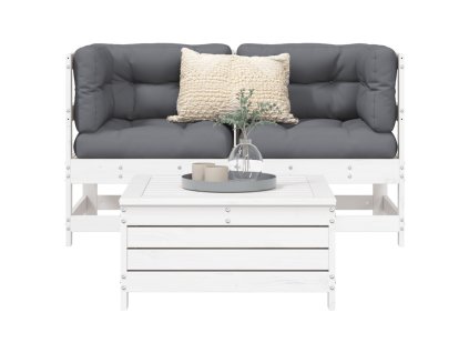 3dílná zahradní sedací souprava bílá masivní borové dřevo 3250753