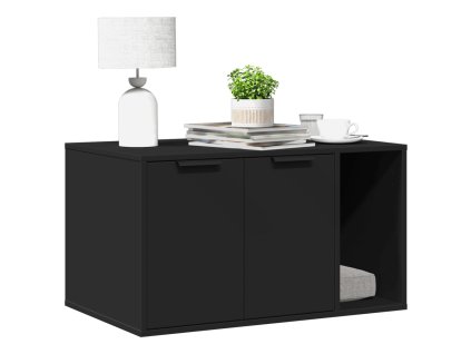 Skříňka na kočičí záchod černá 80 x 50 x 45 cm kompozitní dřevo 857734