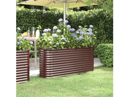 Vyvýšený záhon pozinkovaná ocel 152x40x68 cm hnědý 318895