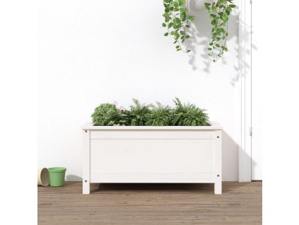 Zahradní truhlík bílý 82,5 x 40 x 39 cm masivní borové dřevo 825255