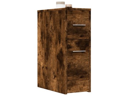 Úzká koupelnová skříňka na kolečkách kouřový dub kompozit 855281