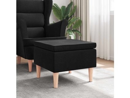 Stolička s dřevěnými nohami černá textil 329448
