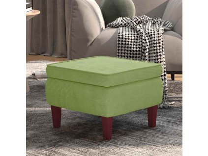 Stolička s dřevěnými nohami světle zelená samet 329460