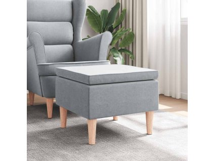 Stolička s dřevěnými nohami světle šedá textil 329446