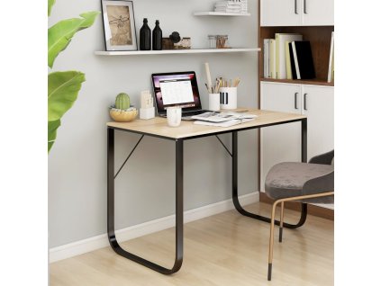 Počítačový stůl černý a dub 110 x 60 x 73 cm dřevotříska 30203