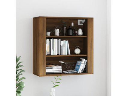 Nástěnná skříňka hnědý dub 80x33x80 cm kompozitní dřevo 816599