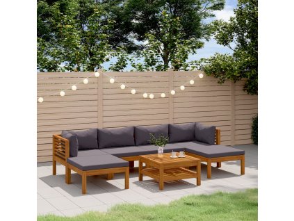 7dílná zahradní sedací souprava s poduškami masivní akácie 3086914