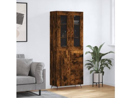 Skříň highboard kouřový dub 69,5 x 34 x 180 cm kompozitní dřevo 3198446