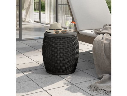 Zahradní úložný box 4 v 1 černý polypropylen 364155