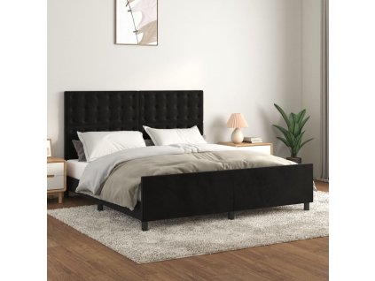 Rám postele bez matrace černý 160 x 200 cm samet 3126009