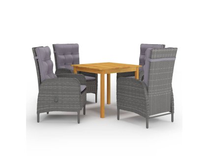 5dílný zahradní jídelní set šedý 3067681