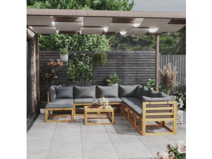 9dílná zahradní sedací souprava s poduškou masivní akácie 3057620