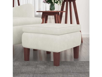 Stolička s dřevěnými nohami krémová samet 329466