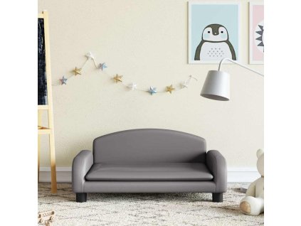 Dětská pohovka šedá 70 x 45 x 30 cm umělá kůže 3196366