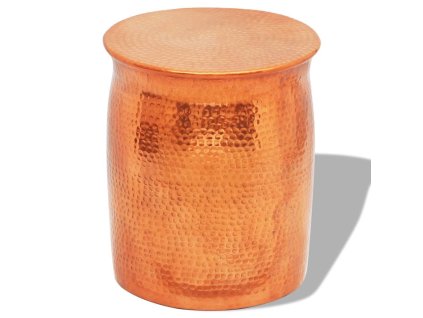 Tepaná hliníková stolička / odkládací stolek barva mědi/mosazi 242325