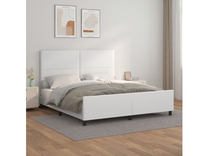 Rám postele s čelem bílý 160x200 cm umělá kůže 3125458