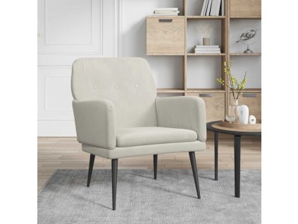 Křeslo krémové 62 x 79 x 79 cm samet 351412