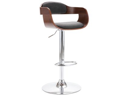 Barová židle překližka a šedý textil 287406