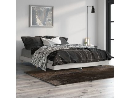 Rám postele šedý sonoma 135 x 190 cm kompozitní dřevo 832187