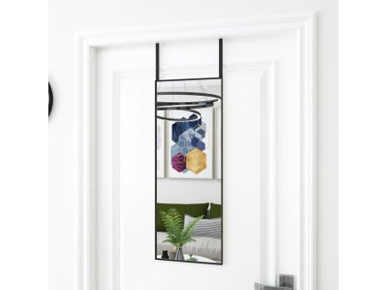 Zrcadlo na dveře černé 30 x 80 cm sklo a hliník 327404