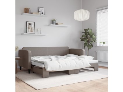 Válenda s přistýlkou taupe 80 x 200 cm textil 3196814