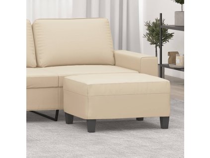 Podnožka krémová 70x55x41 cm tkanina z mikrovlákna 349365