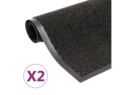 Protiprachové obdélníkové rohožky 2 ks všívané 60 x 90 cm černé 3051606