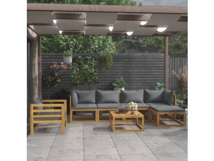 7dílná zahradní sedací souprava s poduškou masivní akácie 3057606