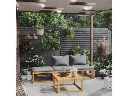 4dílná zahradní sedací souprava s poduškou masivní akácie 3057627