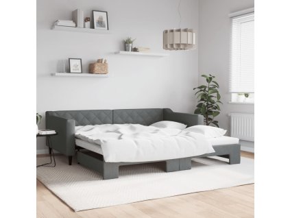 Válenda s přistýlkou tmavě šedá 100 x 200 cm textil 3197432