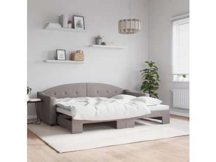 Válenda s přistýlkou taupe 80 x 200 cm textil 3197528