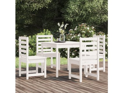 5dílný zahradní jídelní set bílý masivní borové dřevo 3154678