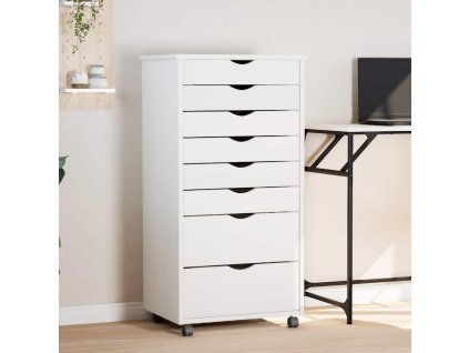 Zásuvková skříňka se zásuvkami MOSS bílá masivní borové dřevo 355898