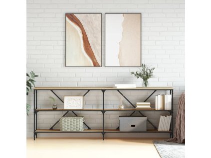 Konzolový stolek dub sonoma 200 x 30 x 75 cm kompozit a železo 832859