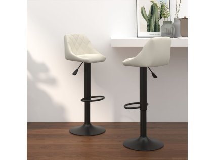 Barové židle 2 ks krémové samet 335348